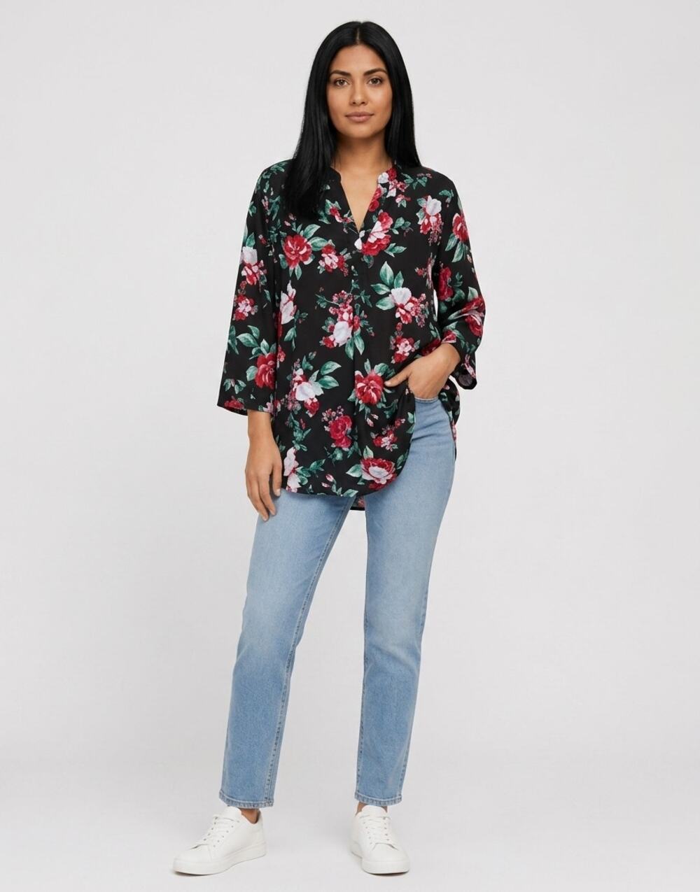 Torrid Black Floral Lightweight Top Women Size 3